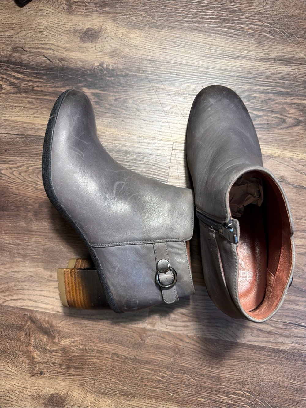 Dansko Perry Waterproof Ankle Boots Booties Shoes Womens Size 10 Gray Zip Up